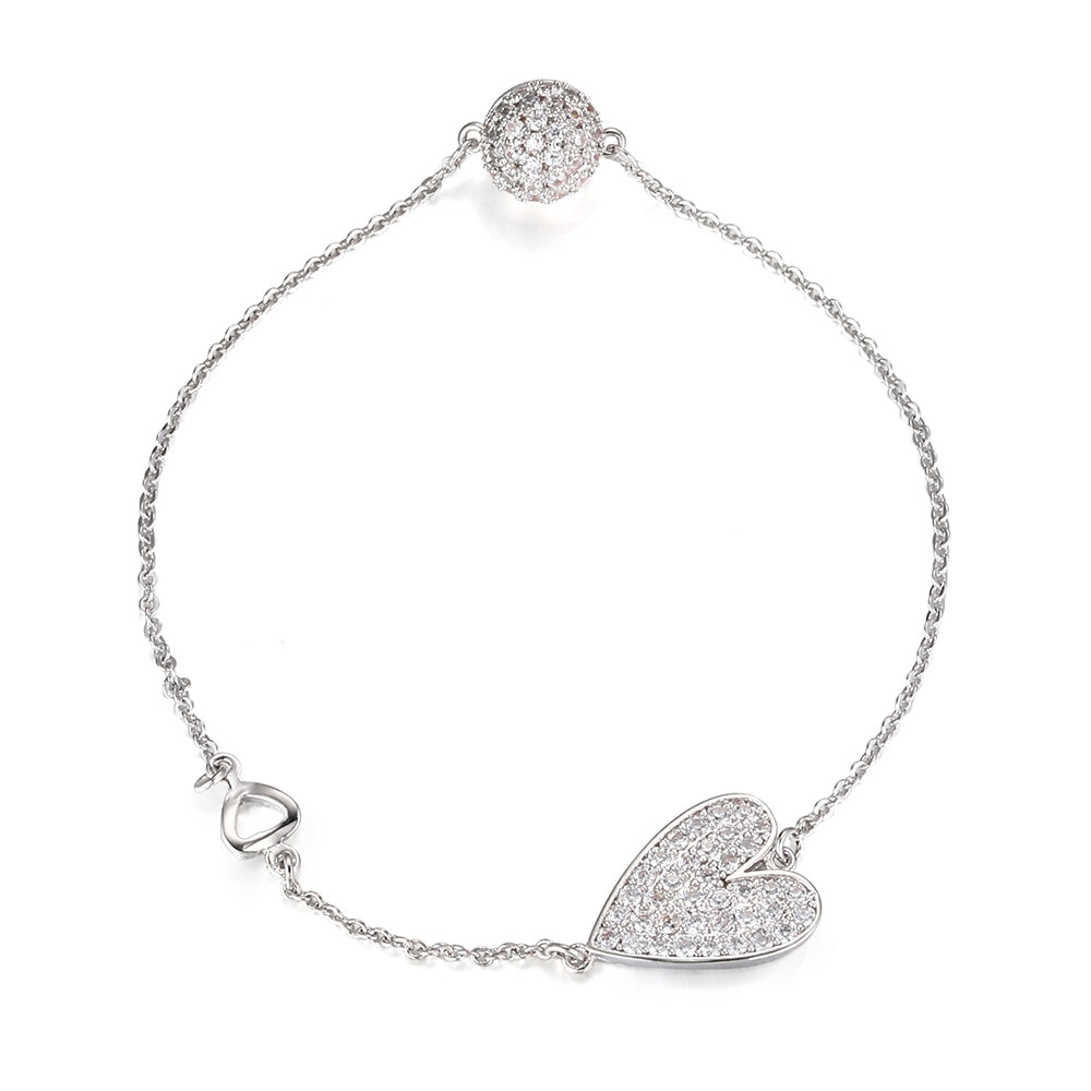 Flowing Heart Bracelet - Silver (MS18050SL)