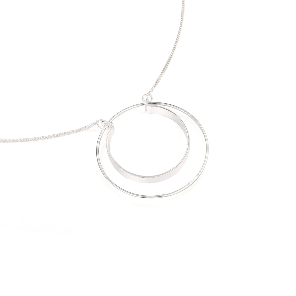 U Hoop Long Necklace - Silver (CY18030)