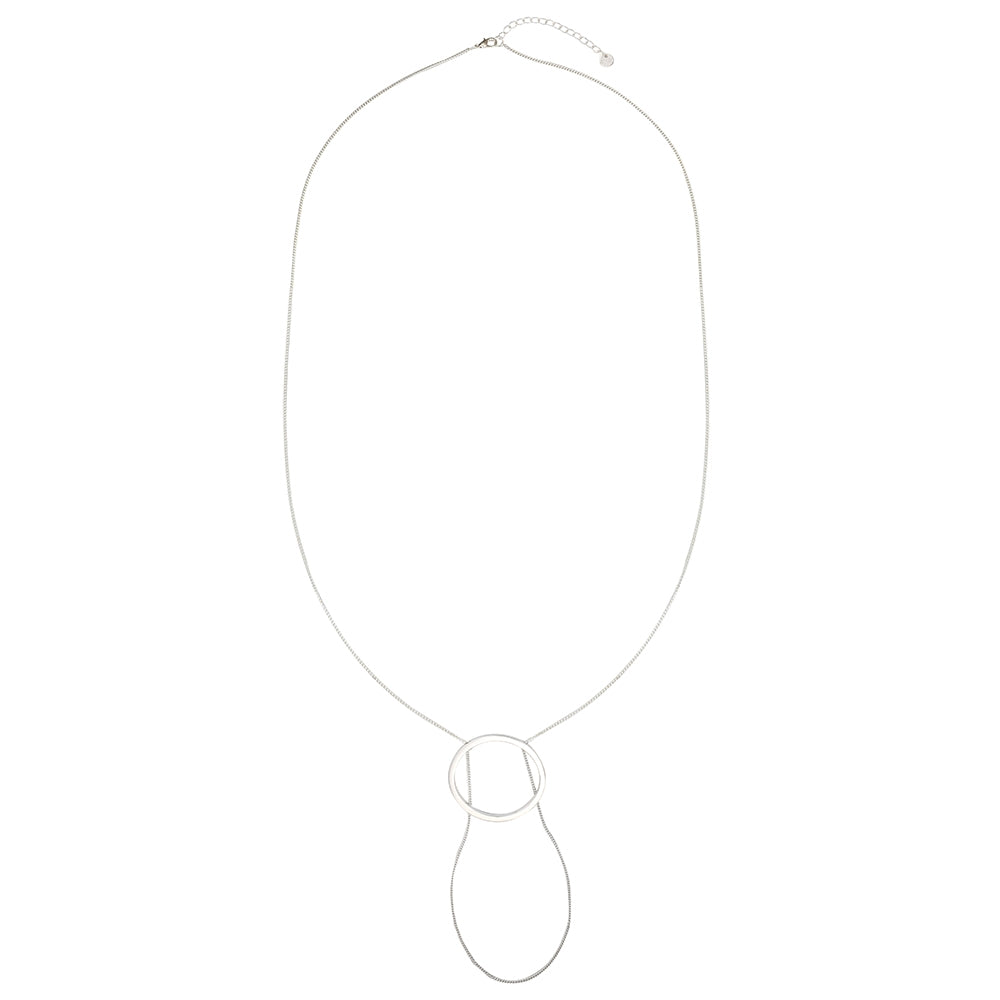Hoop Loop Long Necklace - Silver (CY18031)