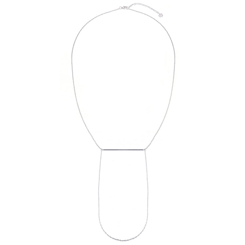 Necklace with Centre Joined Bar - Silver (CY18050SL)