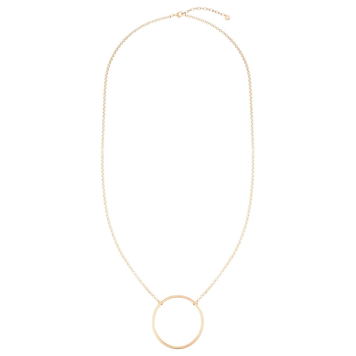 Circle Hoop Long Necklace (Matte Finish) - Rose Gold (XY18054MR)