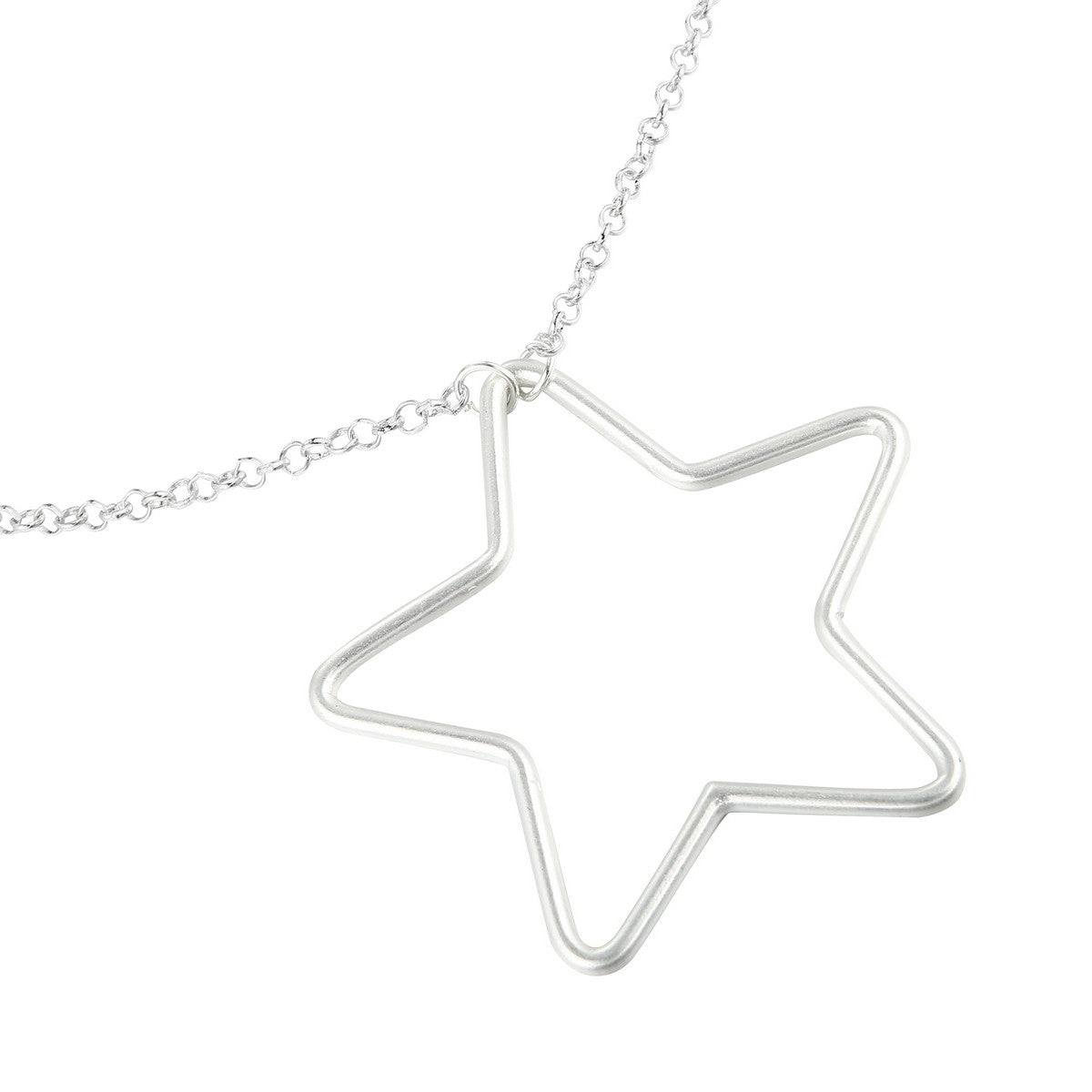 Star Long Necklace (Matte Finish) - Silver (XY18056MS)