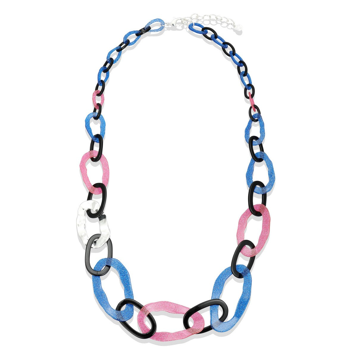 Small Pink/Blue Link Fashion Necklace YA22003GRN