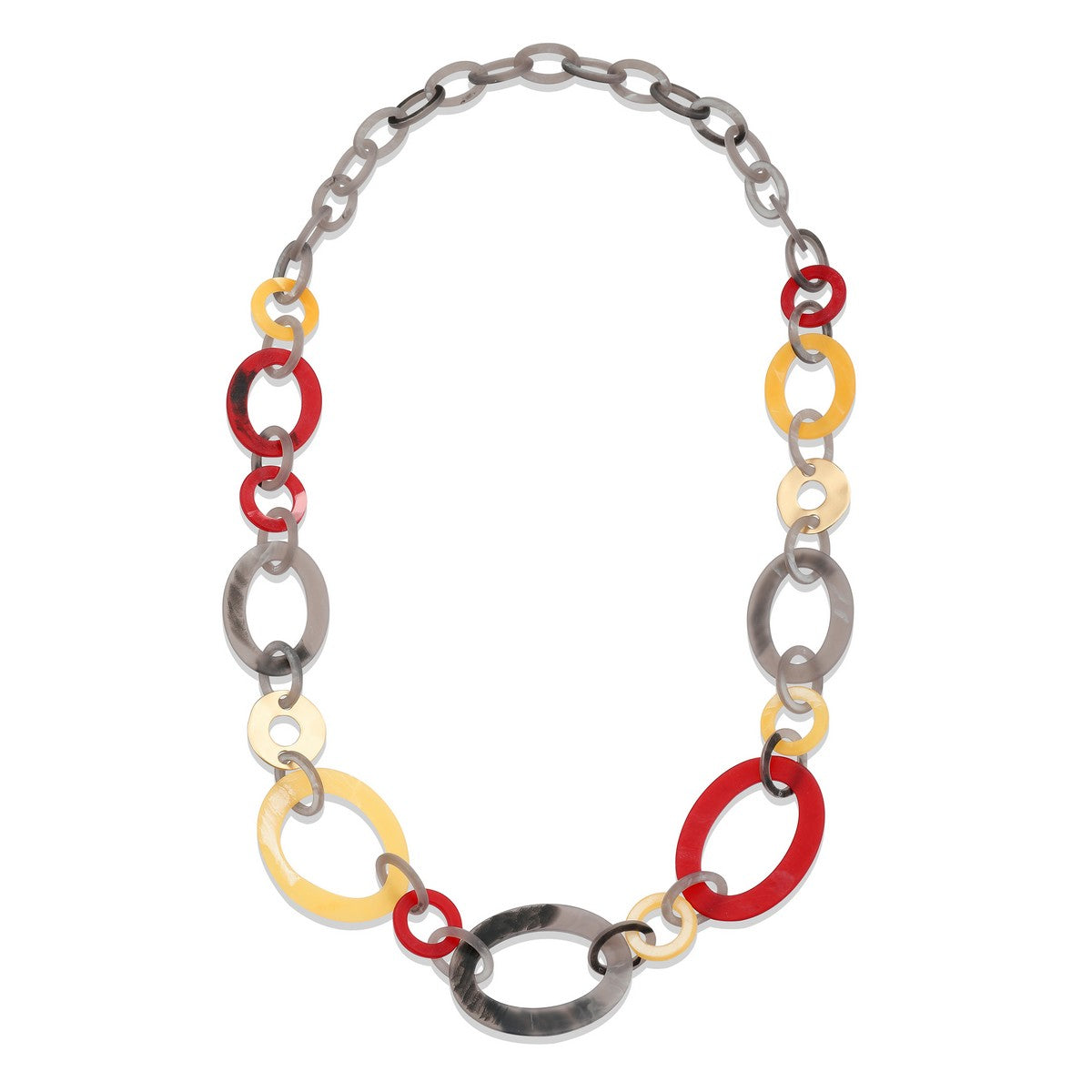 Small Multicolour/Red Link Fashion Necklace YA22015RED