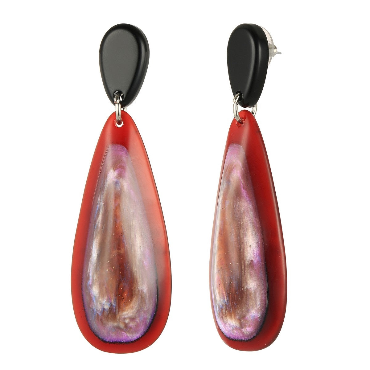 Teardrop Colour Infused Earrings - Coffee (YA39804COF)