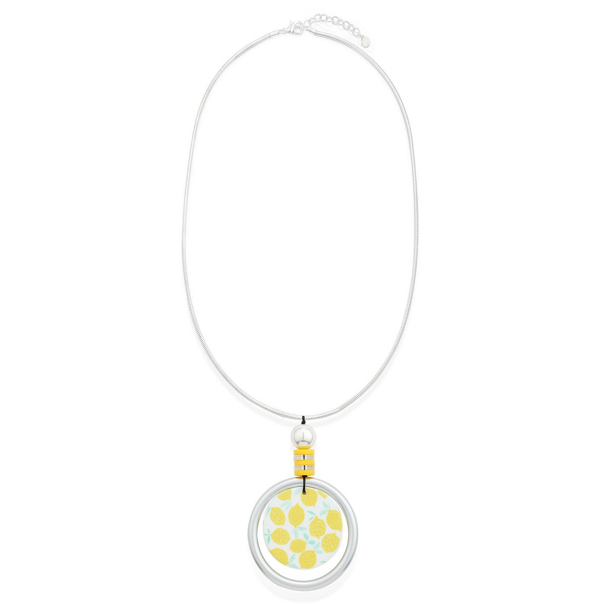 Long Necklace with Pendant and Lemon Details YD10039YEL