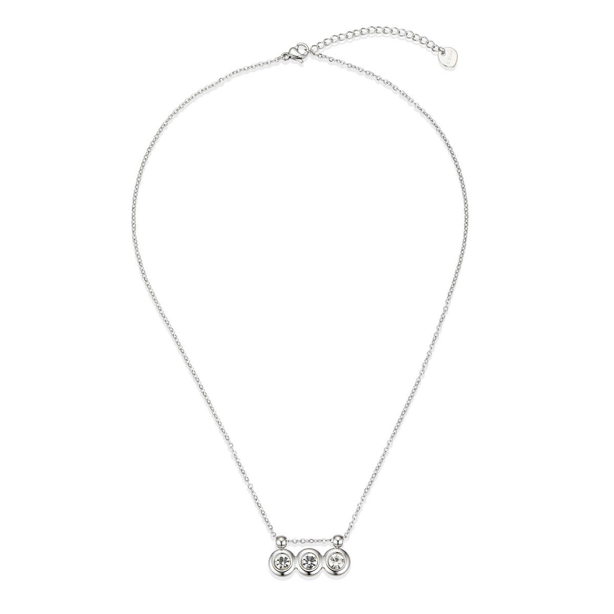 Minimalist Silver Chain Necklace with Gems YD12082SLR