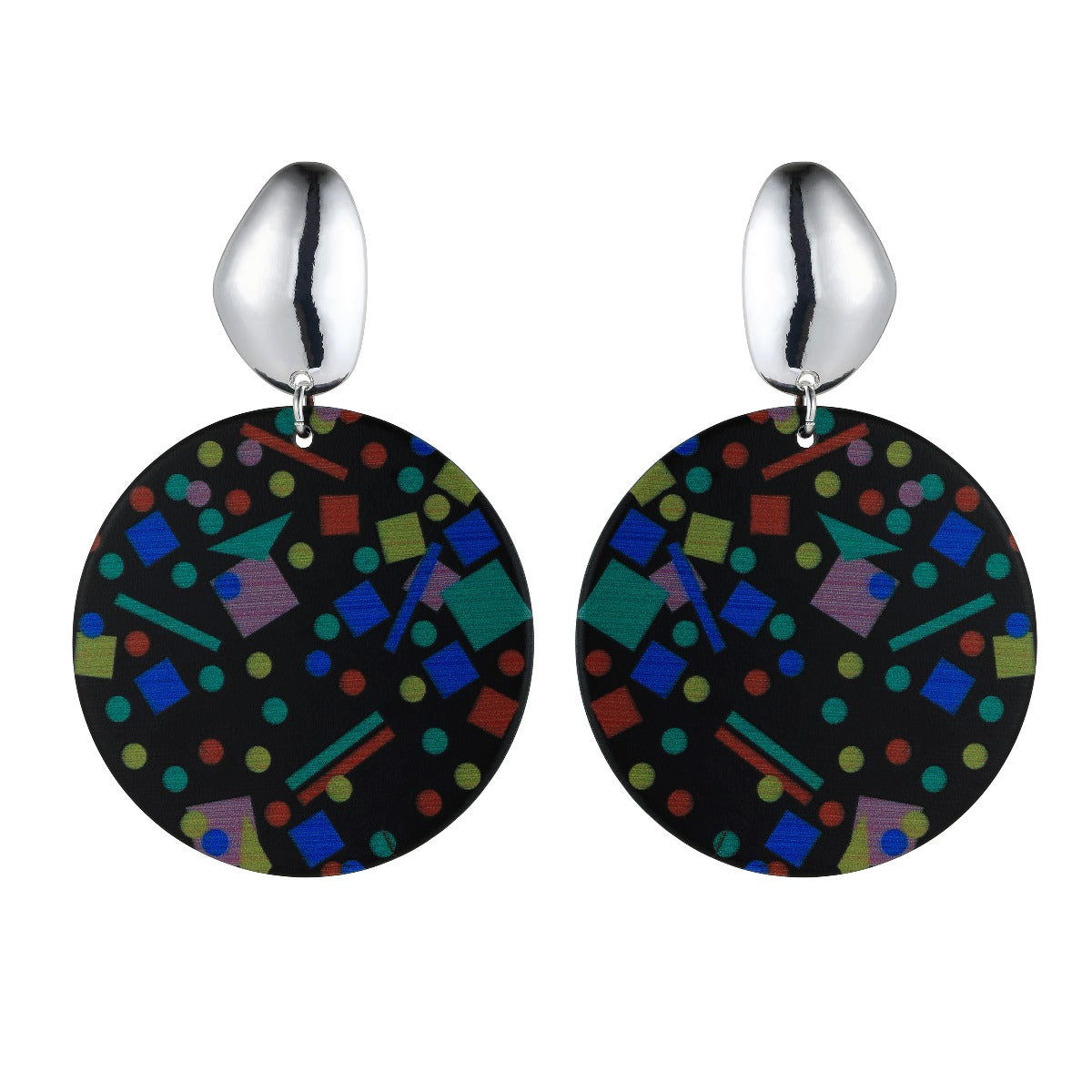 Multicolour Earrings with Mix Shapes Pattern YD20801MUL