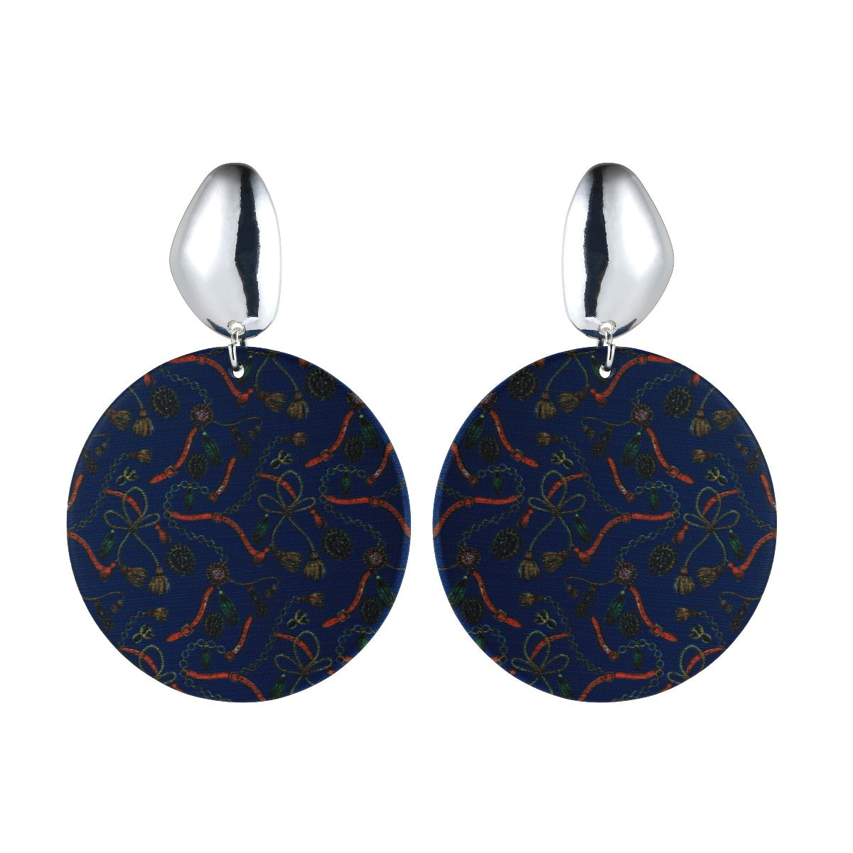 Navy Mixed Pattern Colourful Fashion Earrings YD20801NVY