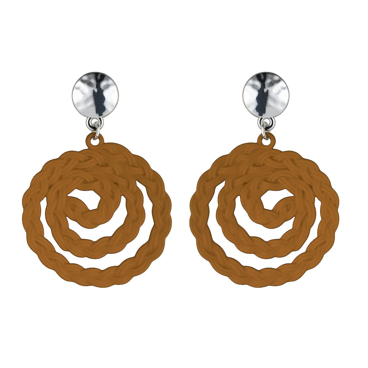 Braided Rope Design Fashion Earrings - Mustard YD20844MUS