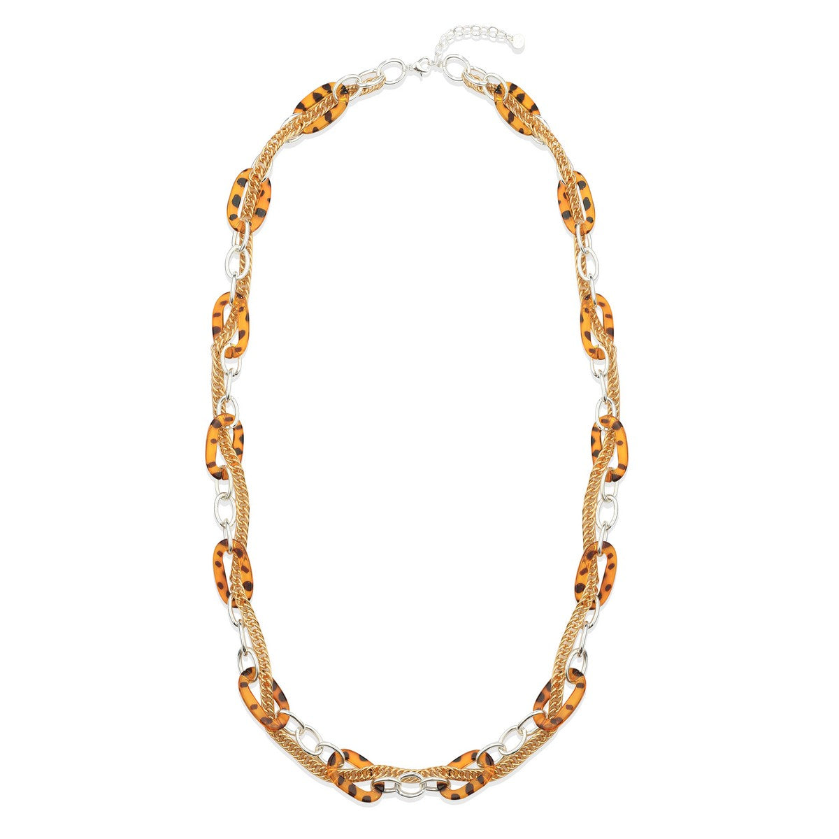 Leopard Spot Chain Link Long Necklace YD21048SLR