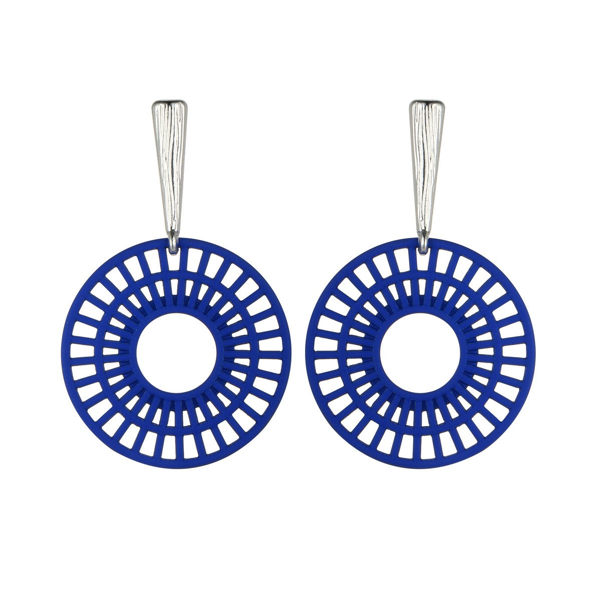 Geometric Navy Hoop Earrings YD21801NVY