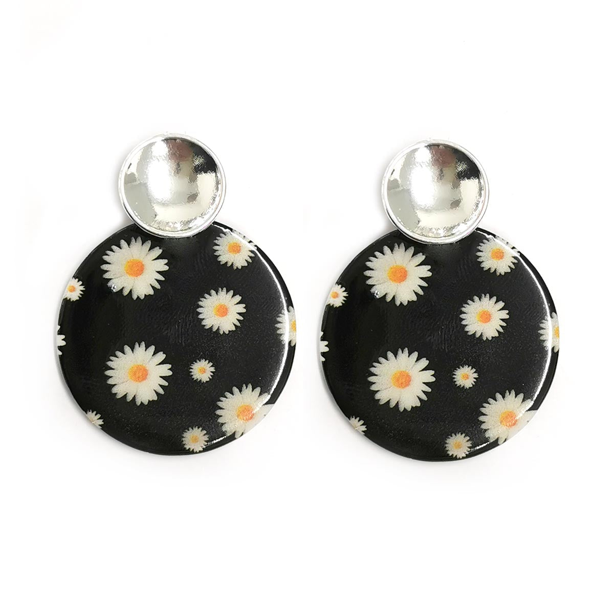Midnight Daisy Prints Earrings YD21850BLK