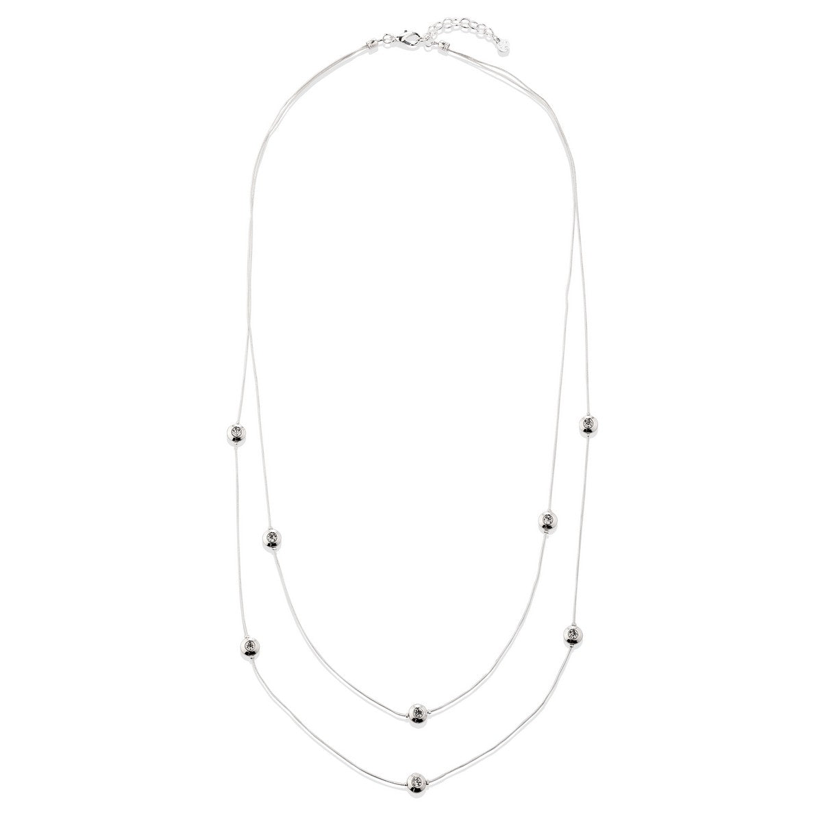 Silver Small Bead Long Necklace YD22124SLR