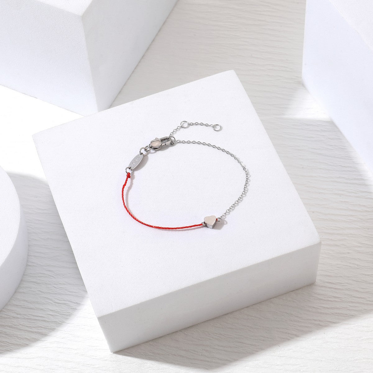 Sliver Love Heart Chain and String Bracelet YD22909SLR