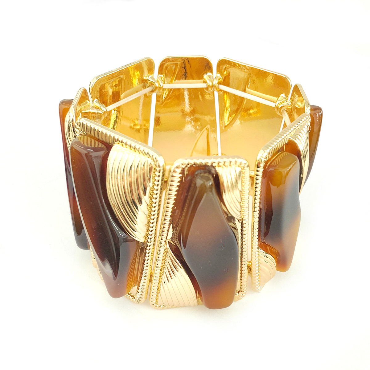 Black/Brown and Gold Stretch Bracelet YD22911LPD