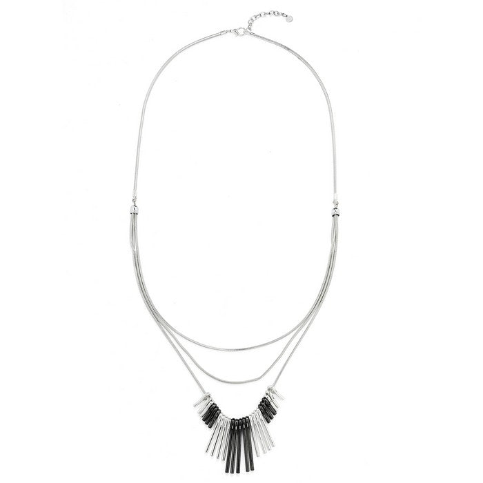 Bars Long Necklace - Silver (YD28047MIX)