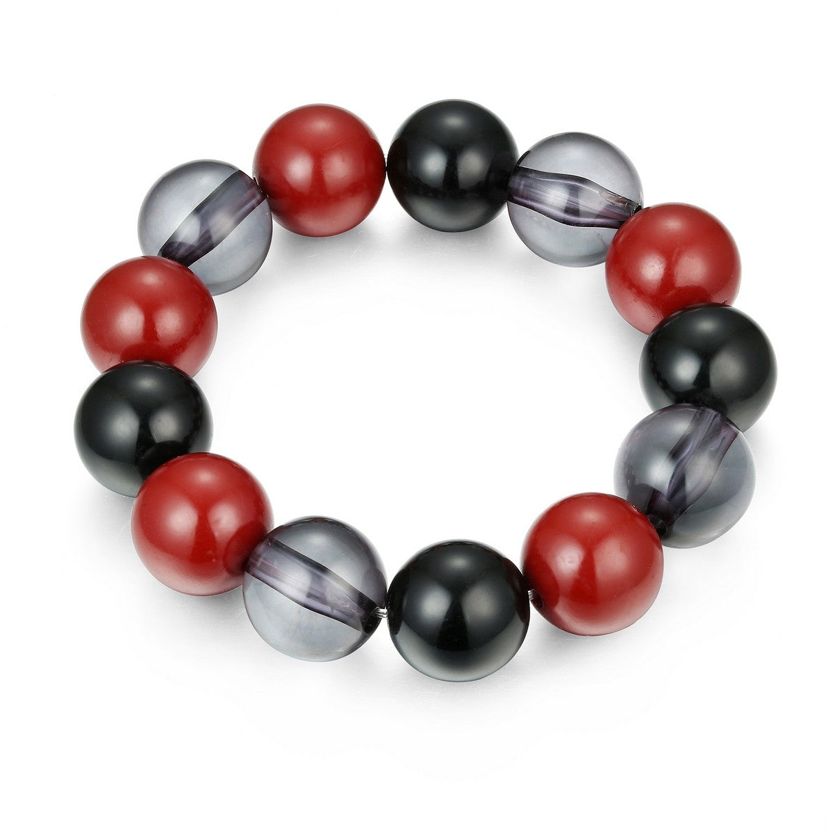 Beads Stretch Bracelet - Red-Black (YD28B04MUL)