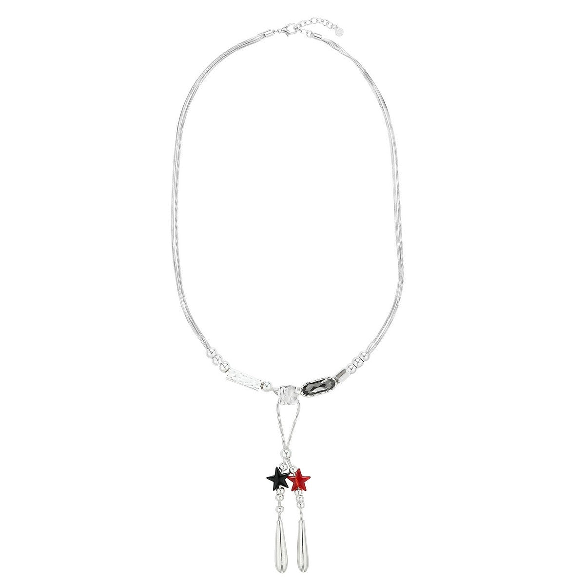 Double Star Long Necklace - Silver-Mix (YD48019MIX)