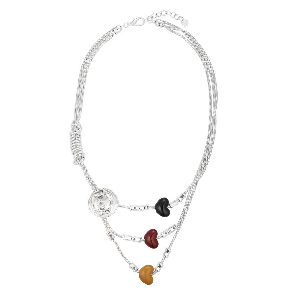 Flowing Hearts Necklace - Silver (YD48050SLR)