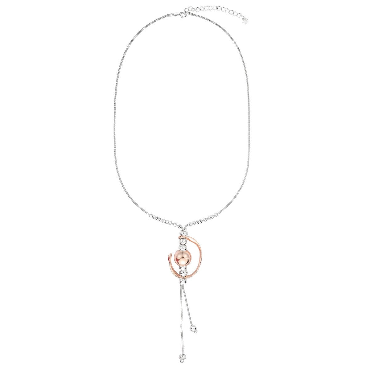 C Shape Drop Long Necklace - Mix (YJ28063MIX)