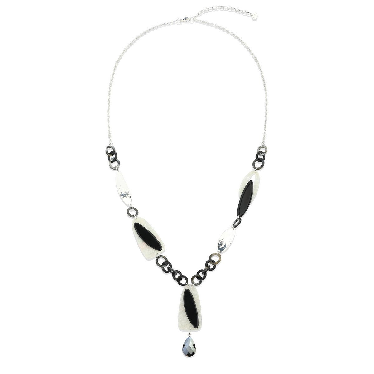 Bold Monochrome Beaded Long Necklace YK21021BKW