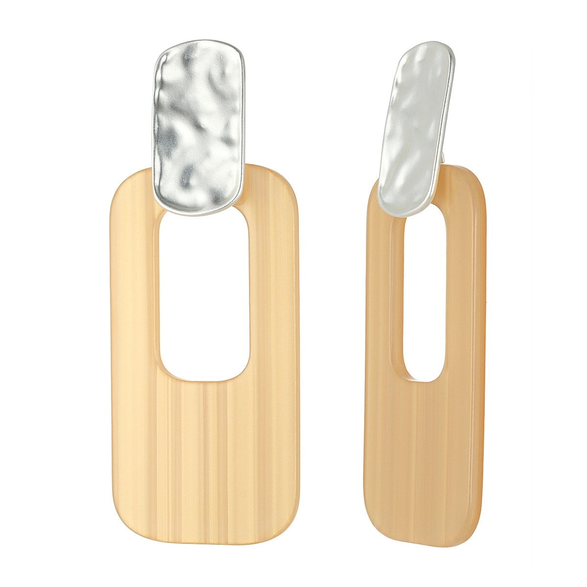 Rectangle Earrings - Beige (YK39807BGE)