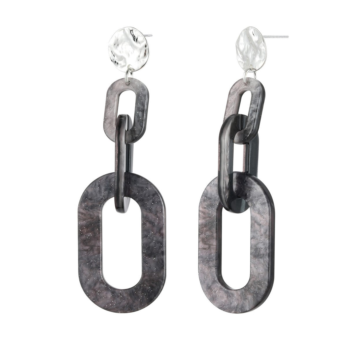 Chain Drop Earrings - Grey (YK39808GRY)