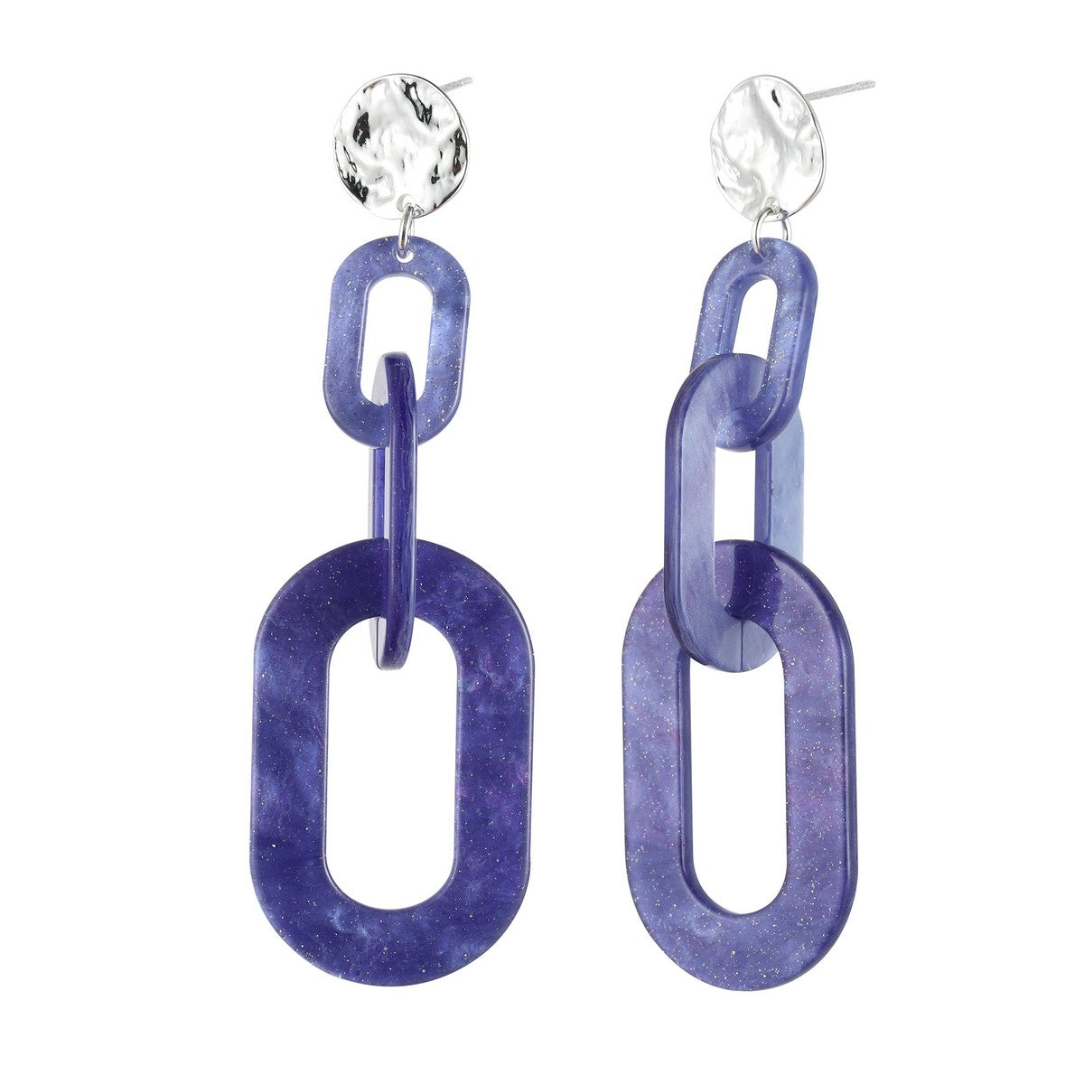 Chain Drop Earrings - Purple (YK39808PUR)