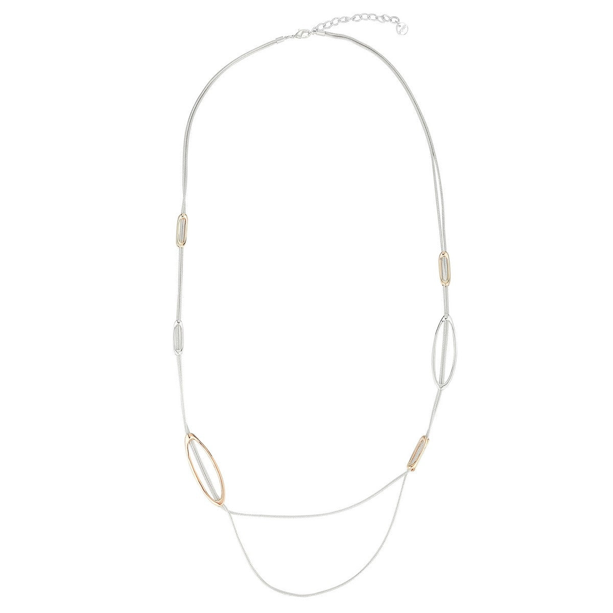 Double Strand Open Ovals Necklace - Mix (YL28014MIX)