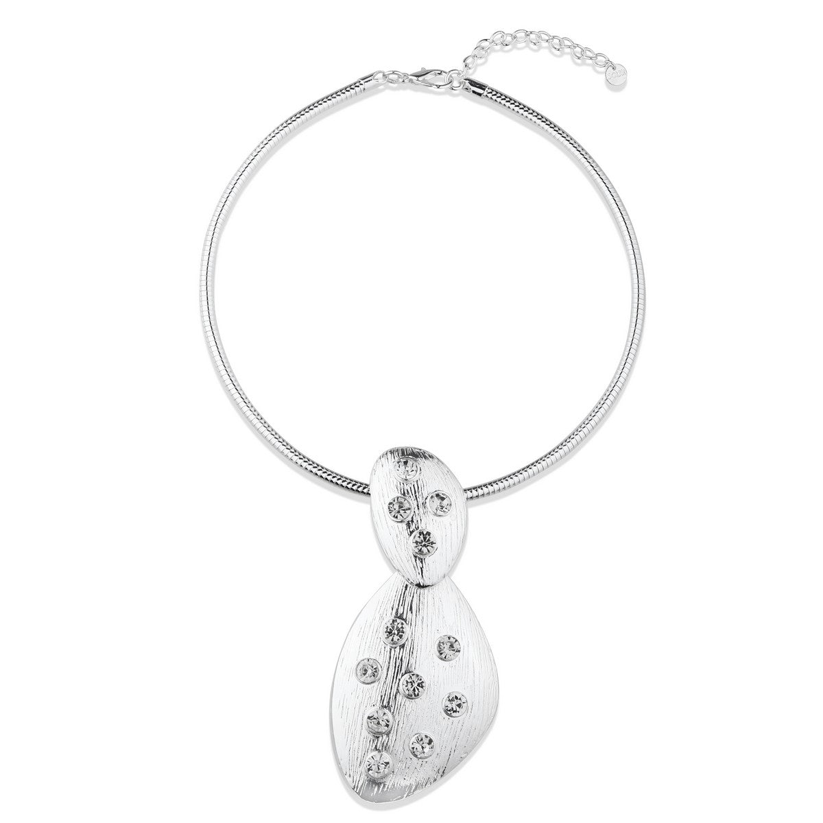 Layered Pendant Necklace with Gems YN22001SLR