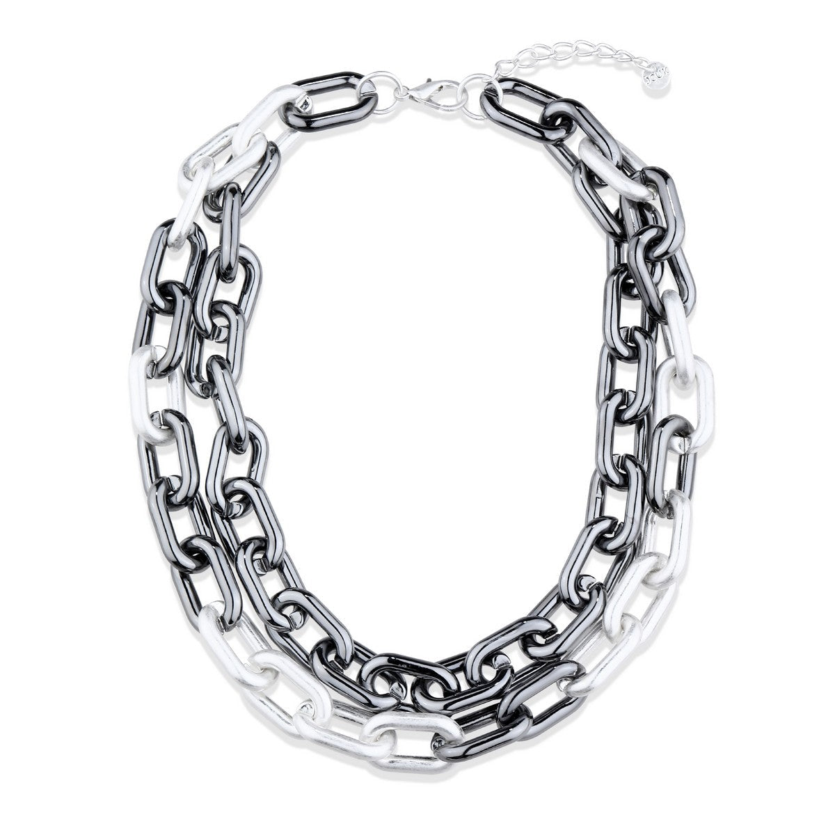 Monochrome Large Chain Link Necklace YN22026BKW