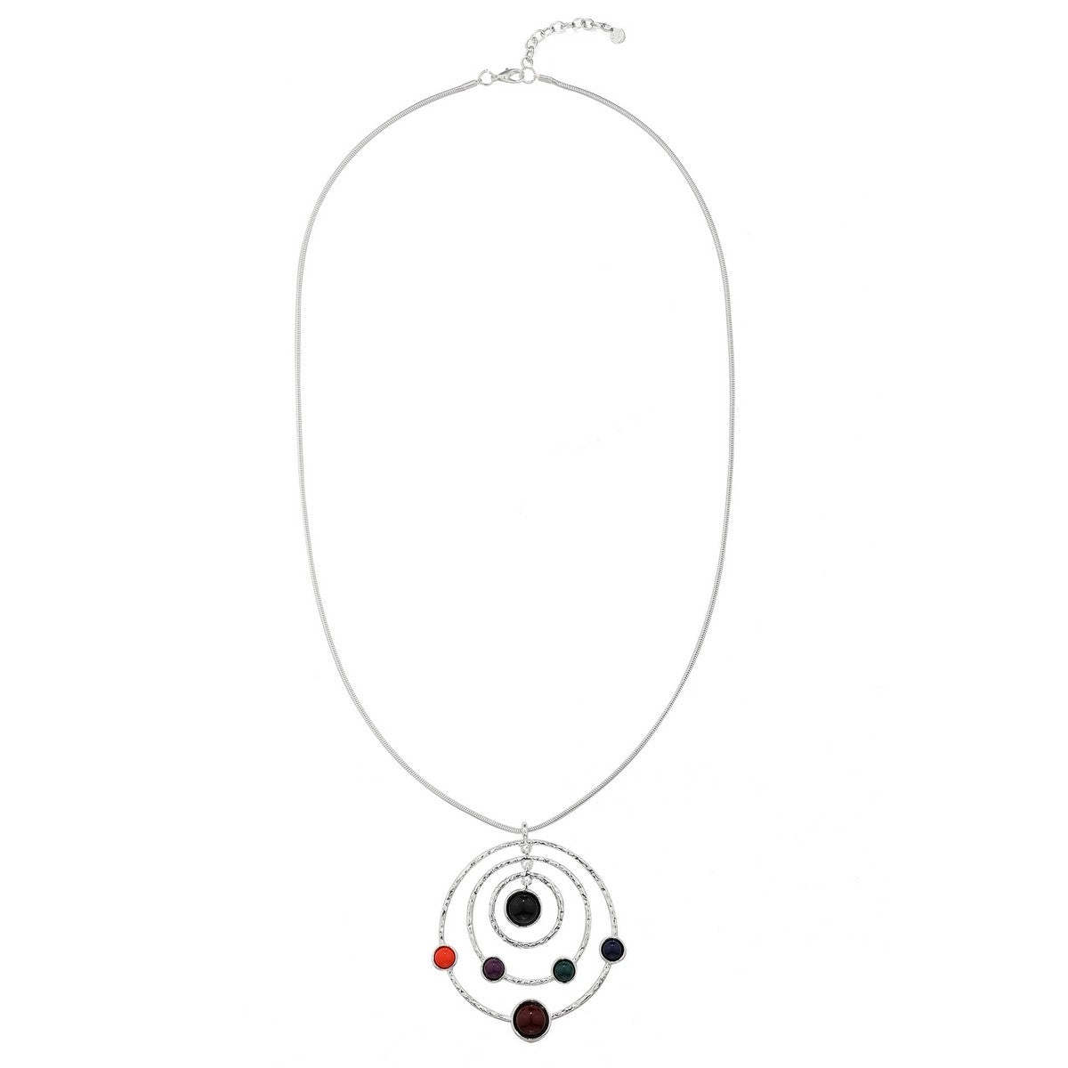 Orb Long Necklace - Silver-Multi (YN28025MUL)