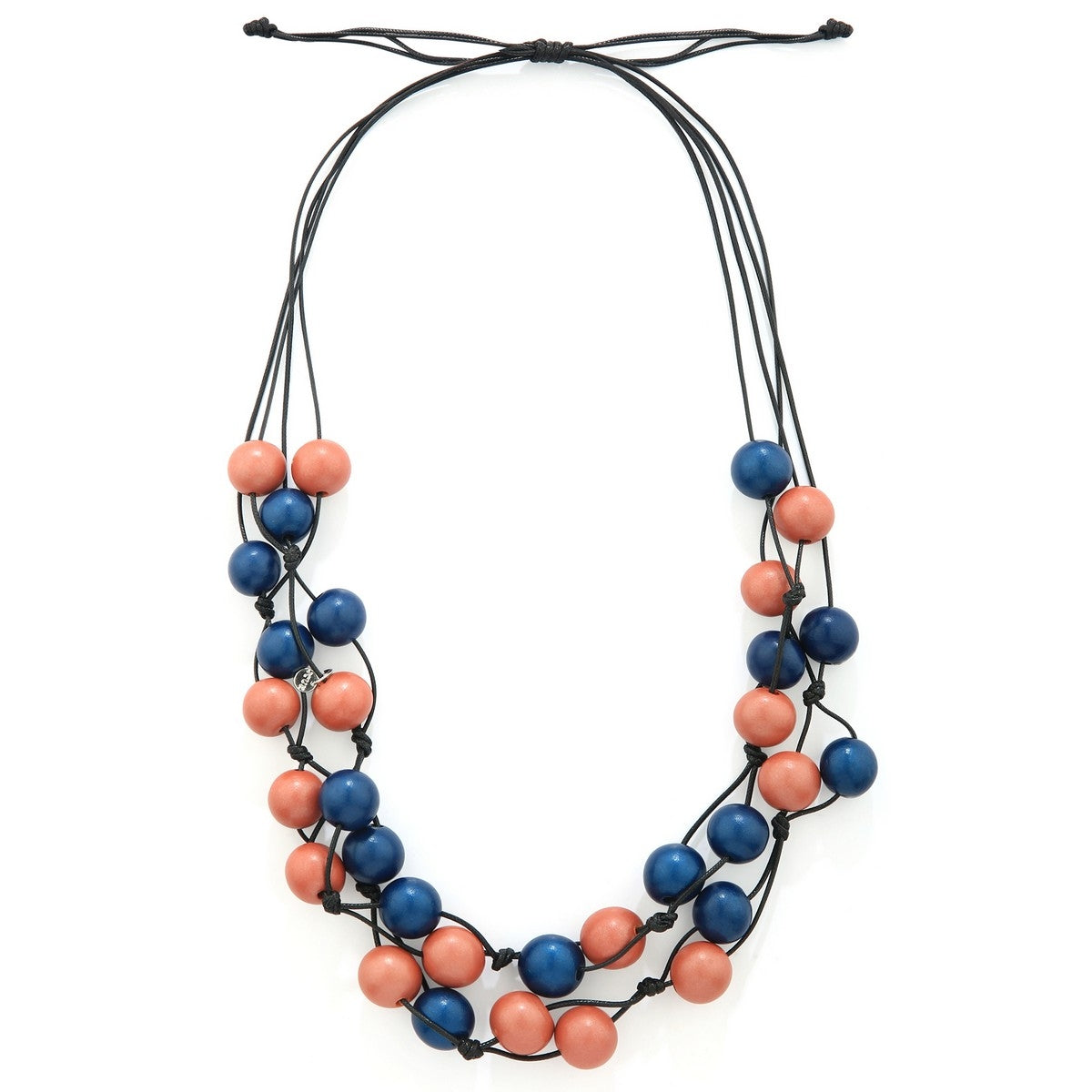 Blue and Orange Beads String Necklace YR39007ORG