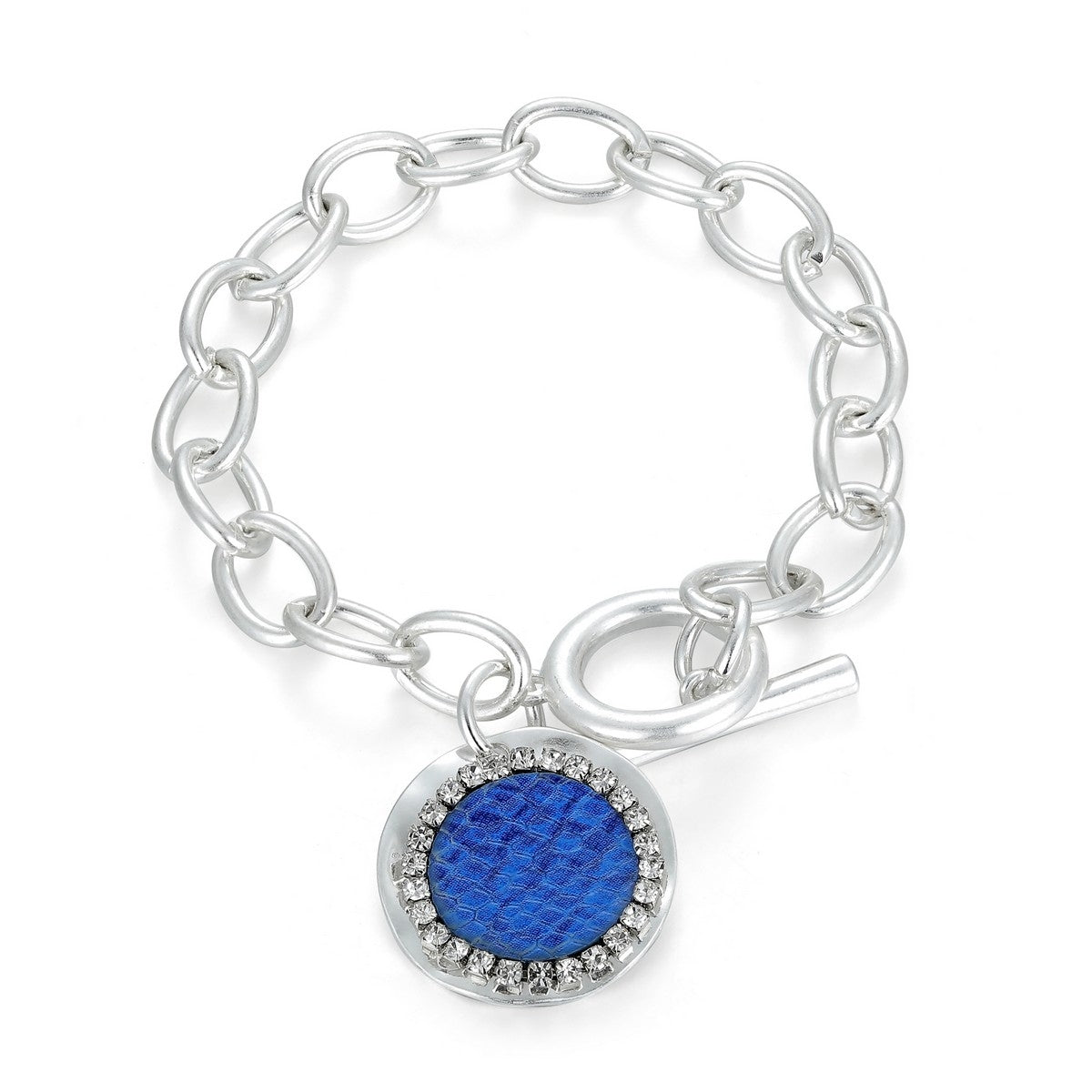 Navy Pendant Chain Link Bracelet YT10901NVY