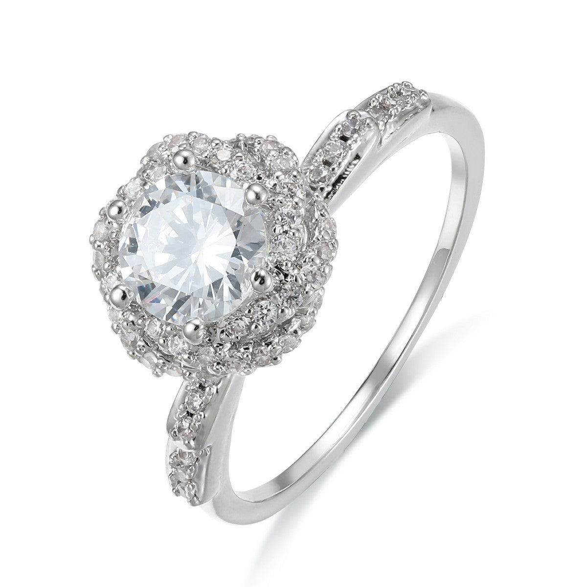 Large Round Diamond Ring with Diamante Embellishments YV10018SLR