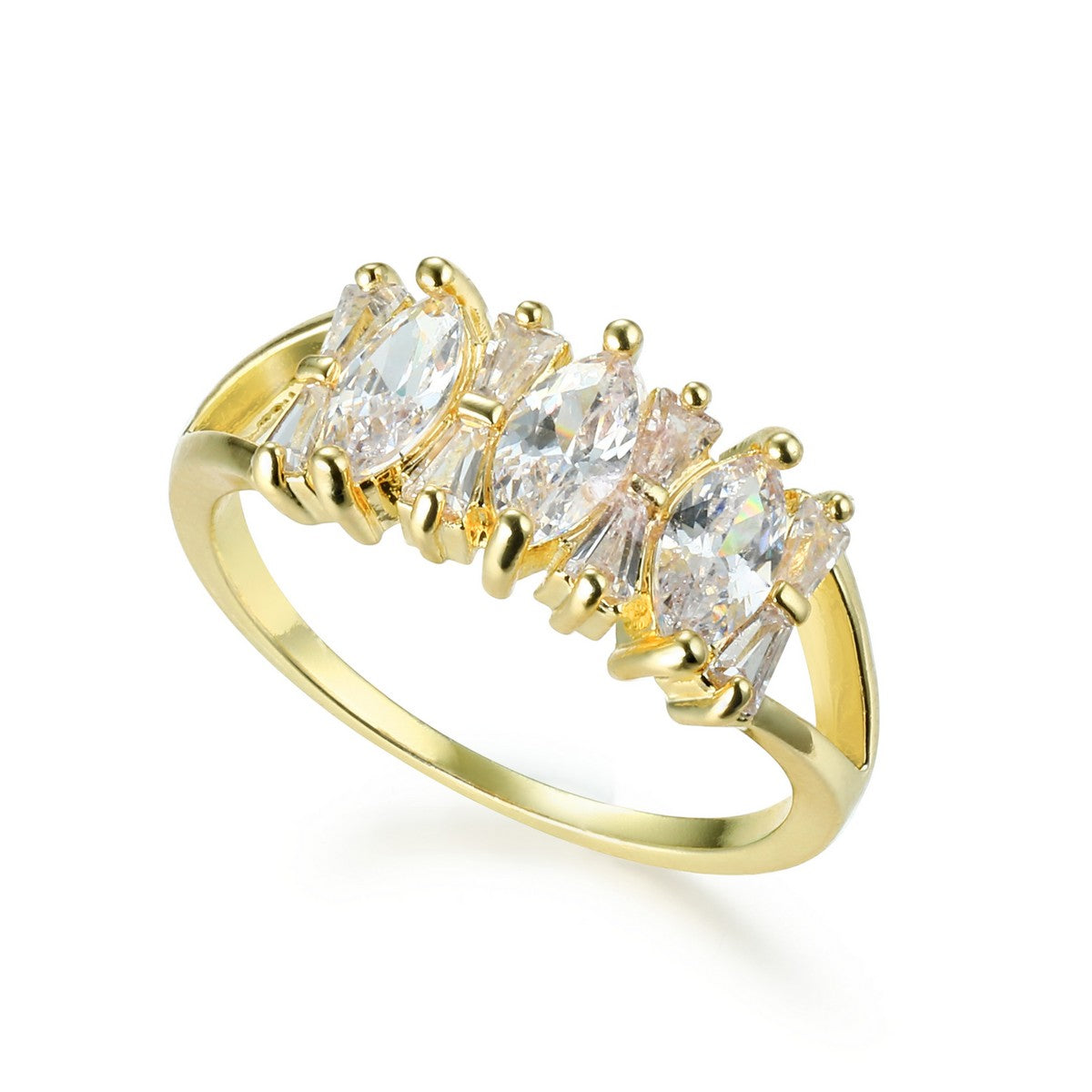 Gold Plated Mixed Gem Band Ring YV21010YGD