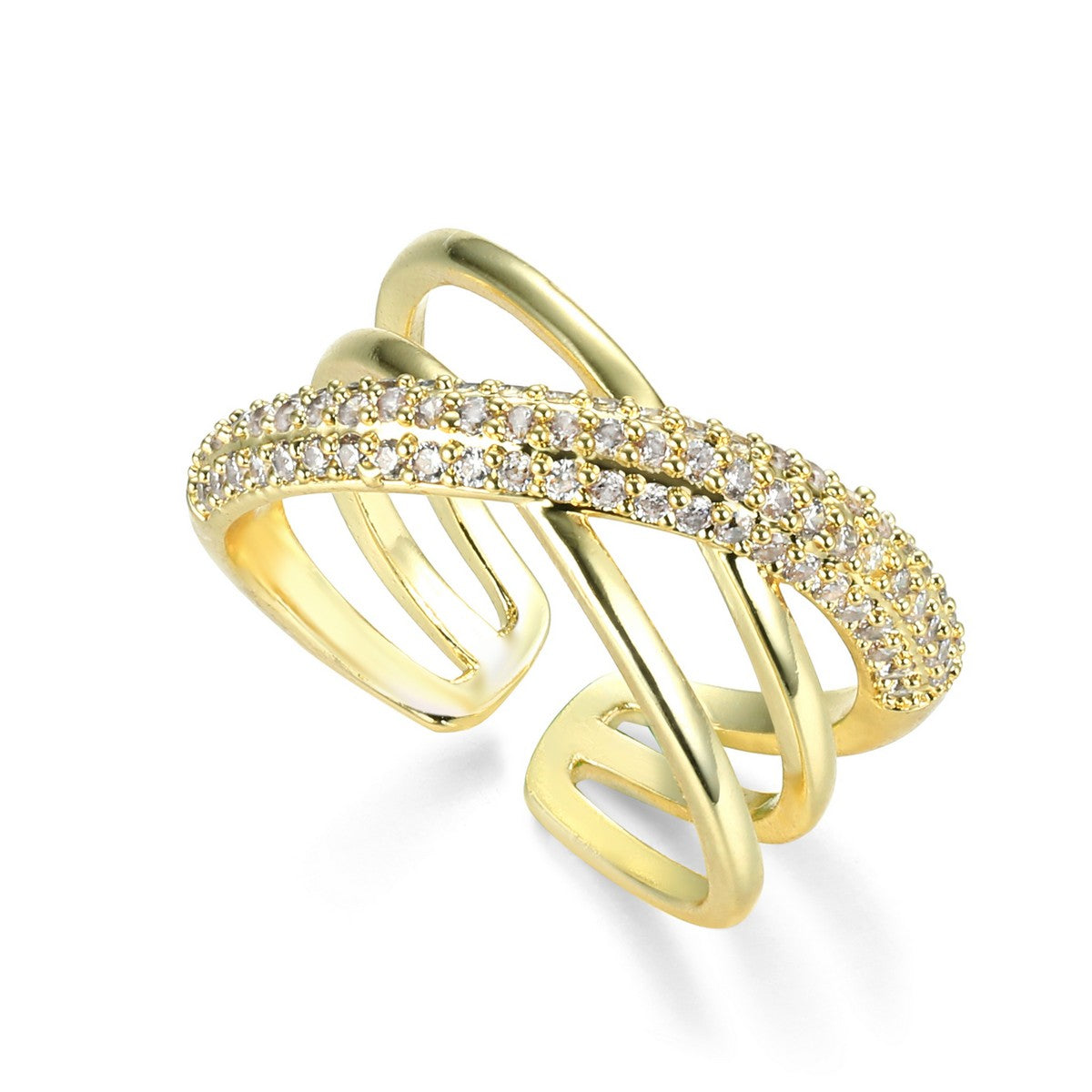 Gold Plated Double Ring YV21013YGD