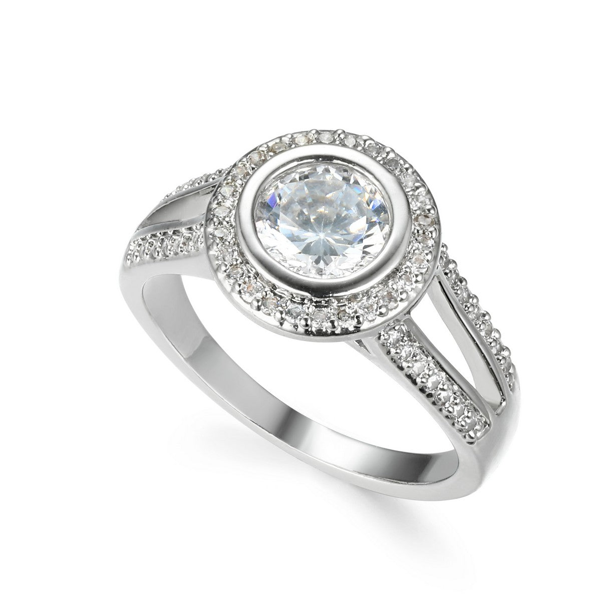 Classic Diamante Silvery Ring YV21022SLR