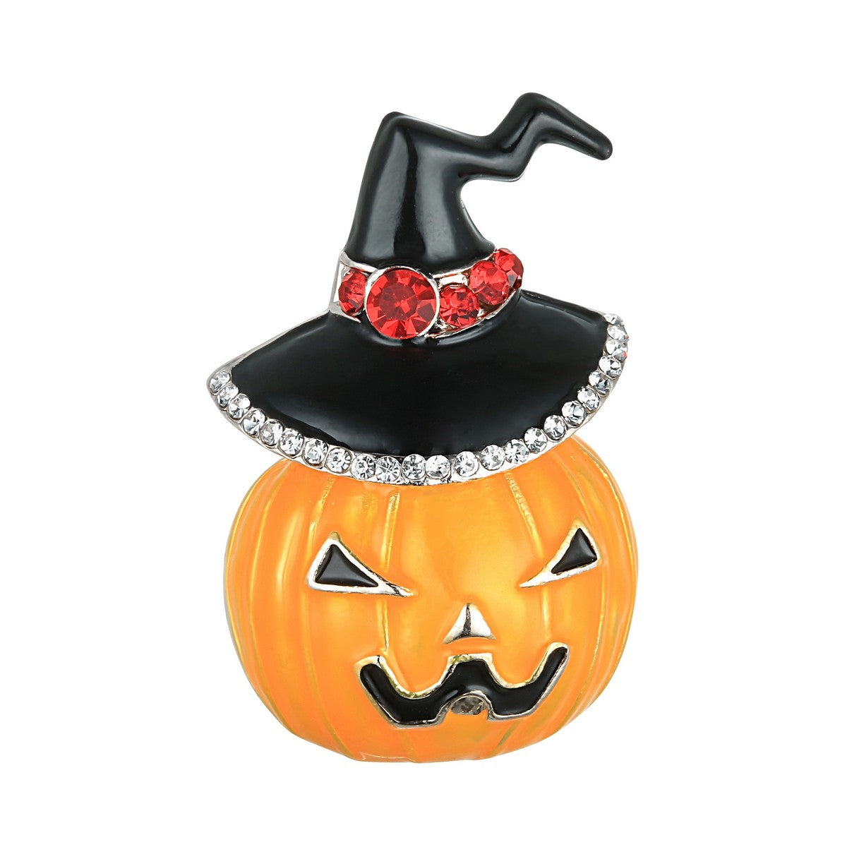 Halloween Pumpkin Pin Brooch - Orange-Black (YX28028ORG)