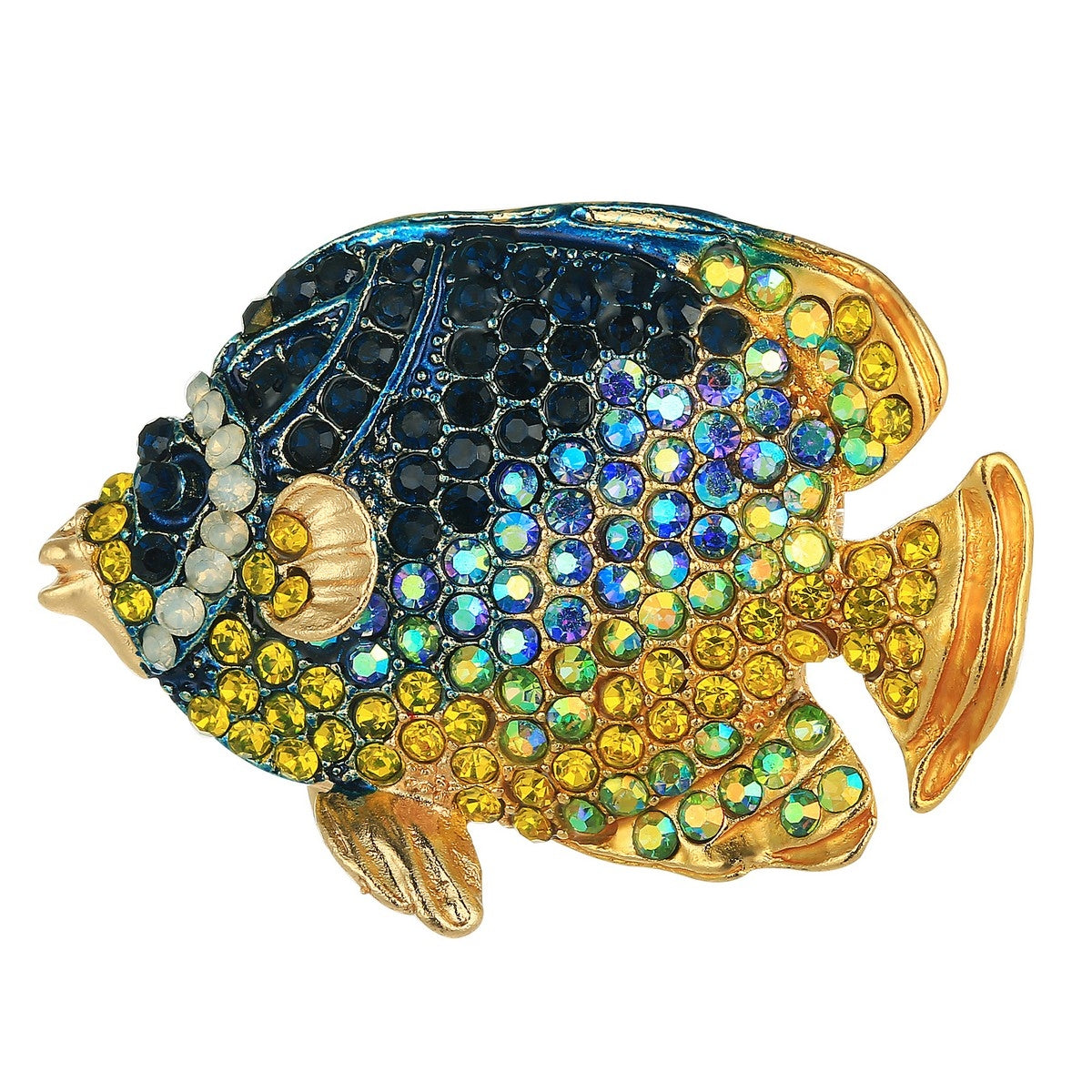 Fish Diamante Brooch - Yellow (YX39005YEL)