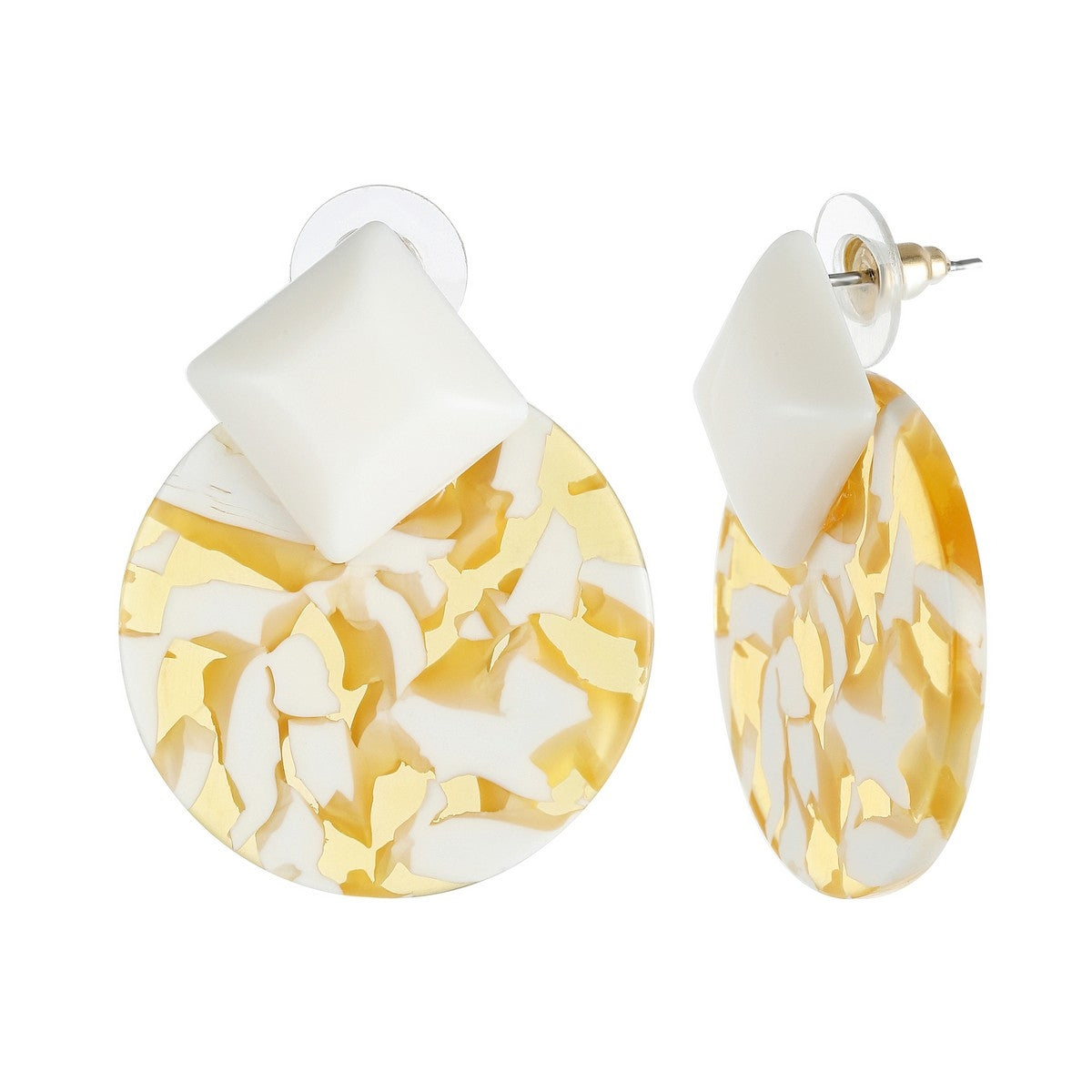 Geometric Pattern Fashion Earrings - Yellow YY10014YEL