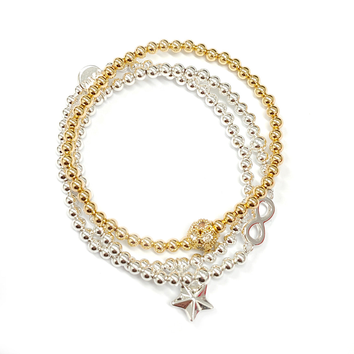 3-in-1 Duo-tone Beads Bracelet YZ13901MIX