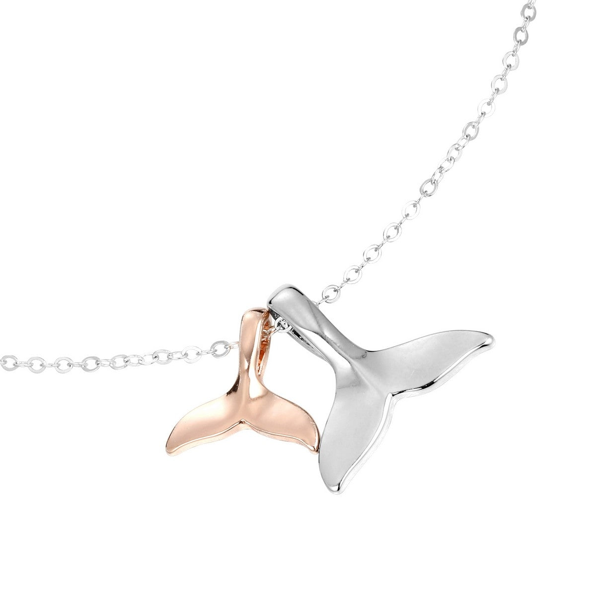 Twin Whale Tail Pendant Necklace - Mix (YZ28012MIX)