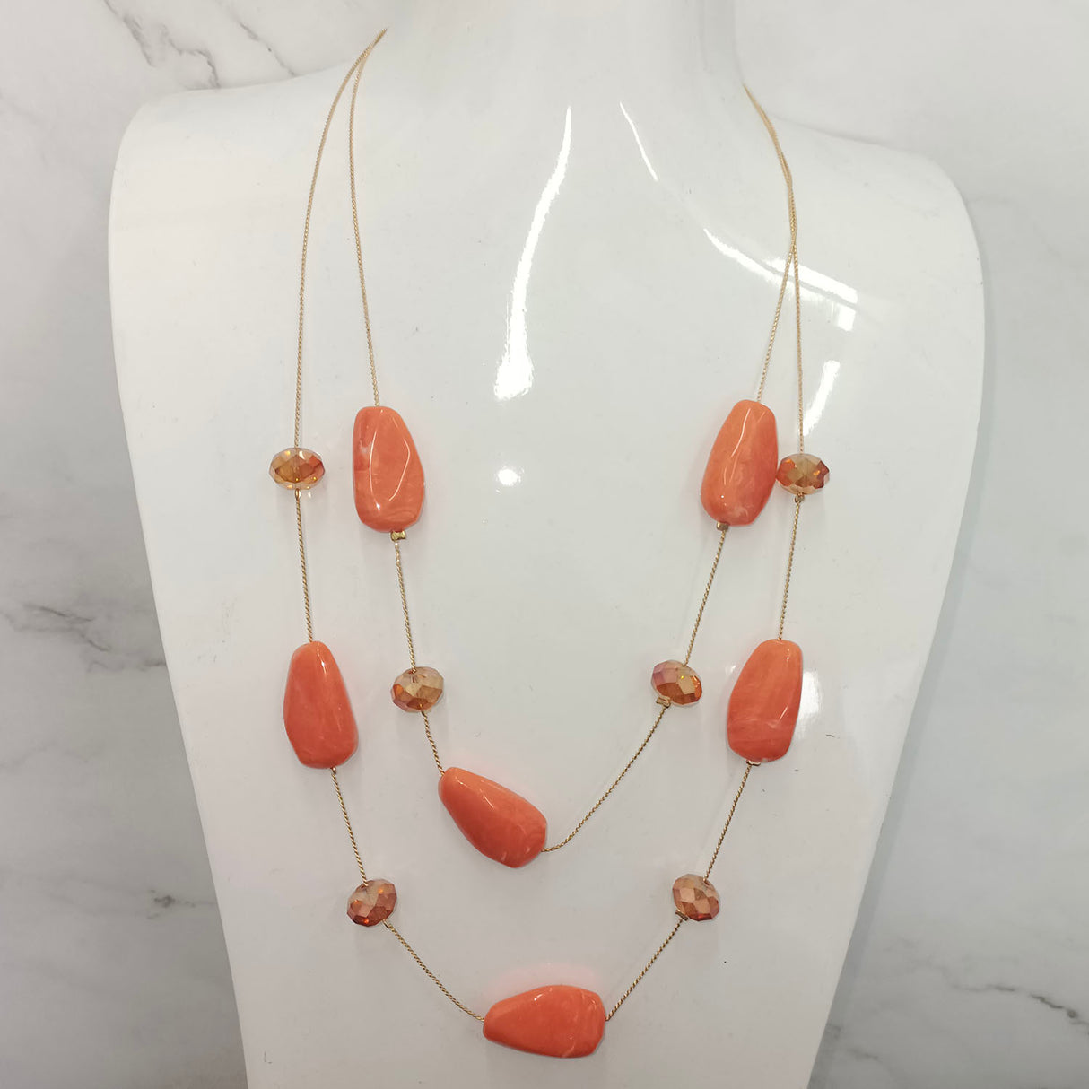 Double-Layer Statement Beaded Necklace
