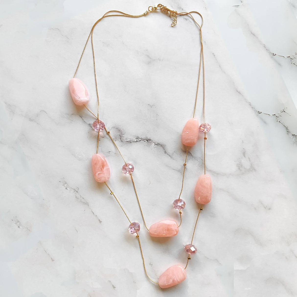 Double-Layer Statement Beaded Necklace