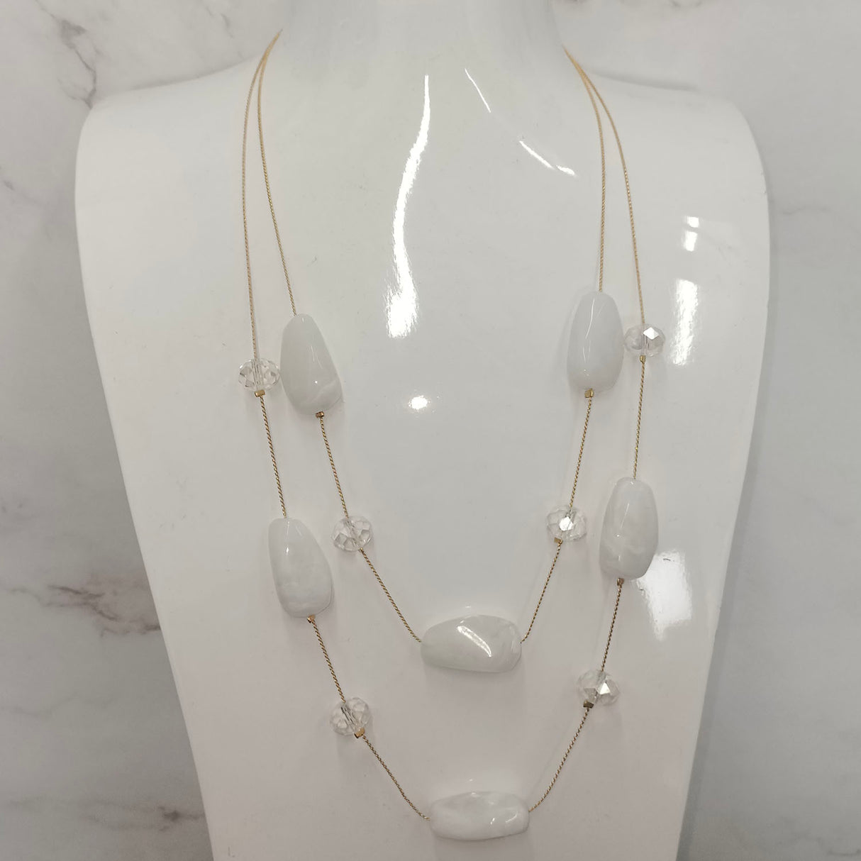 Double-Layer Statement Beaded Necklace