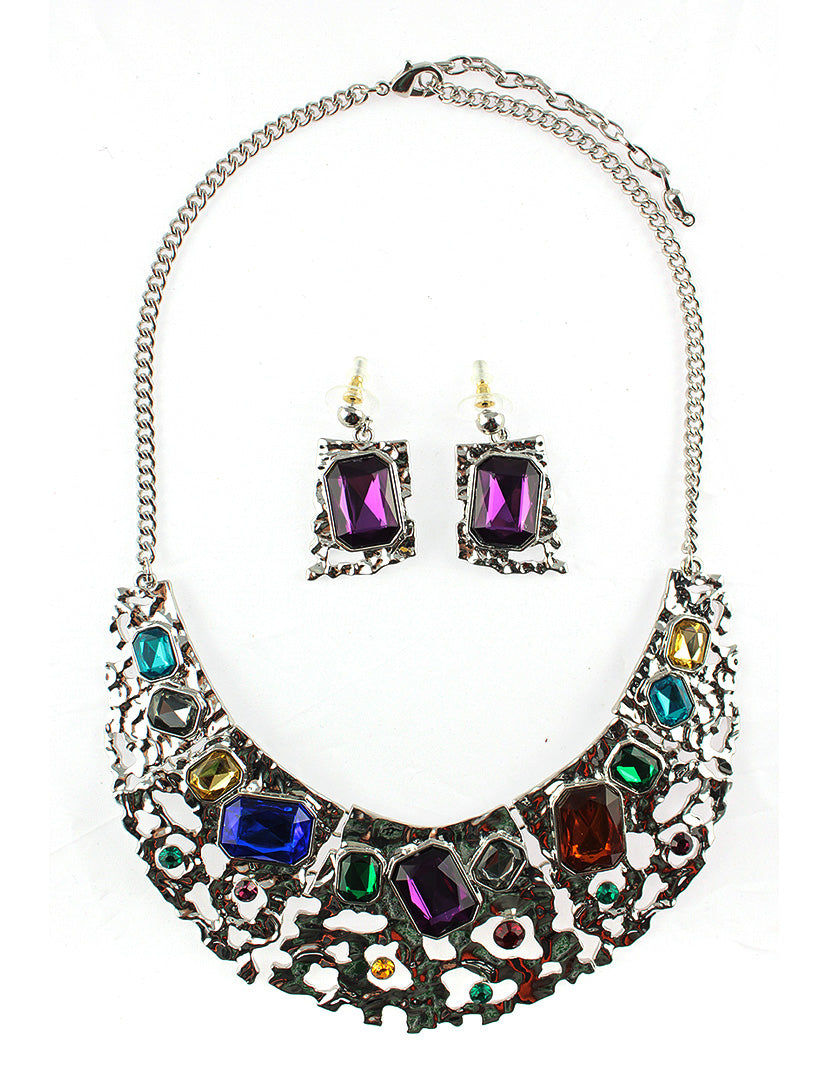 Netting Collar Necklace Set - Multi (YK1408016ML)