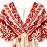 BOHO BREEZE V NECK MAXI DRESS SIZE 12-22