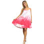PLEATED BABYDOLL LADIES CASUAL MINI DRESS SUMMER WAVE PRINTS